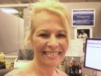 Misti Flowers at work during her insurance career