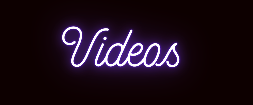 Videos Banner glowing neon